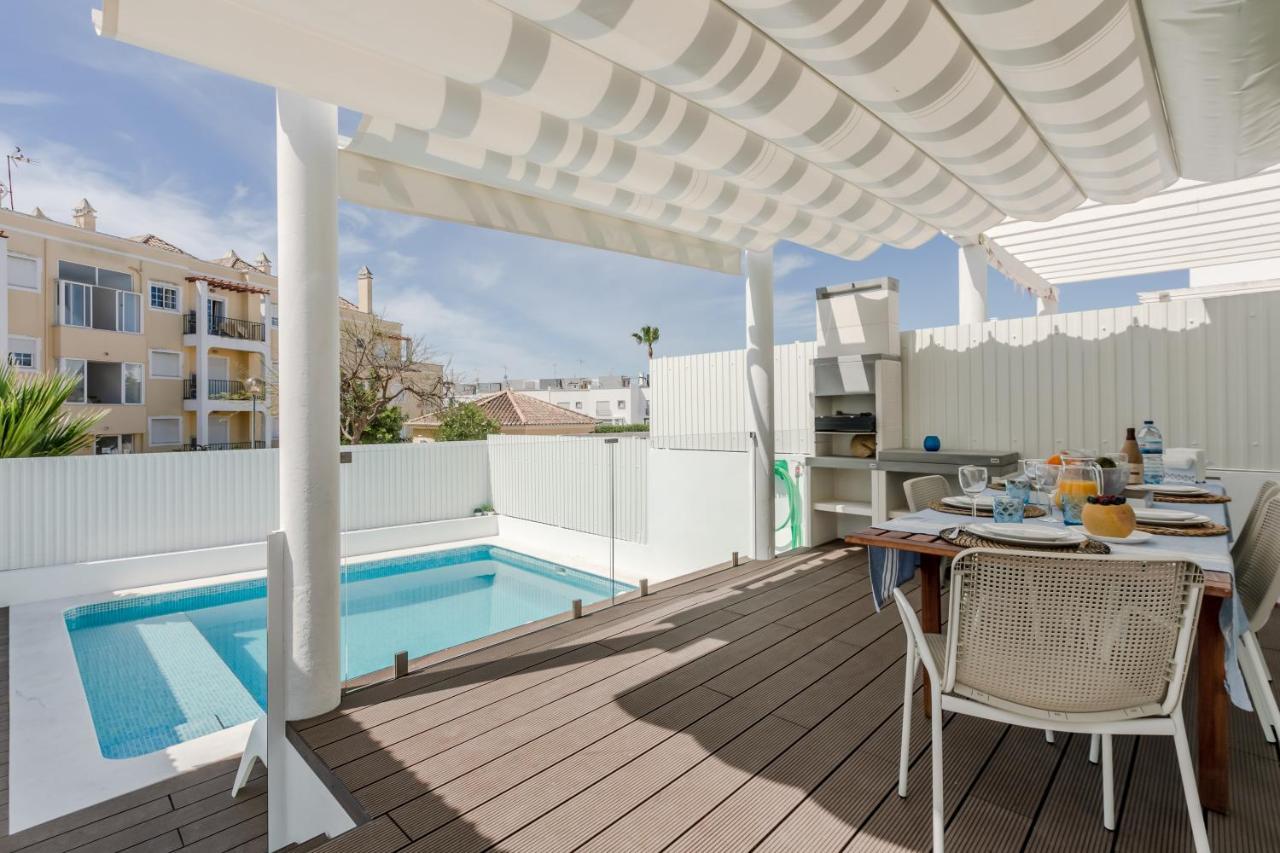 Seascape Villa Private Pool & Rooftop Jacuzzi With Sea View Near Manta Rota Beach Vila Nova de Cacela Exterior photo